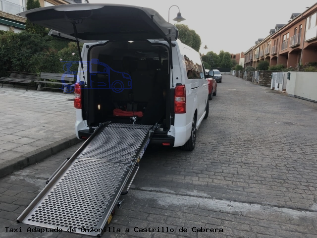 Taxi adaptado de Castrillo de Cabrera a Onzonilla